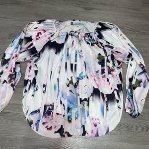 Jennifer Lopez Floral Blouse - Pink and Blue